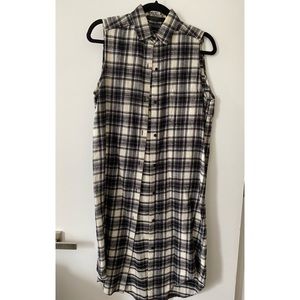 JENNI KAYNE long plaid sleeveless shirt